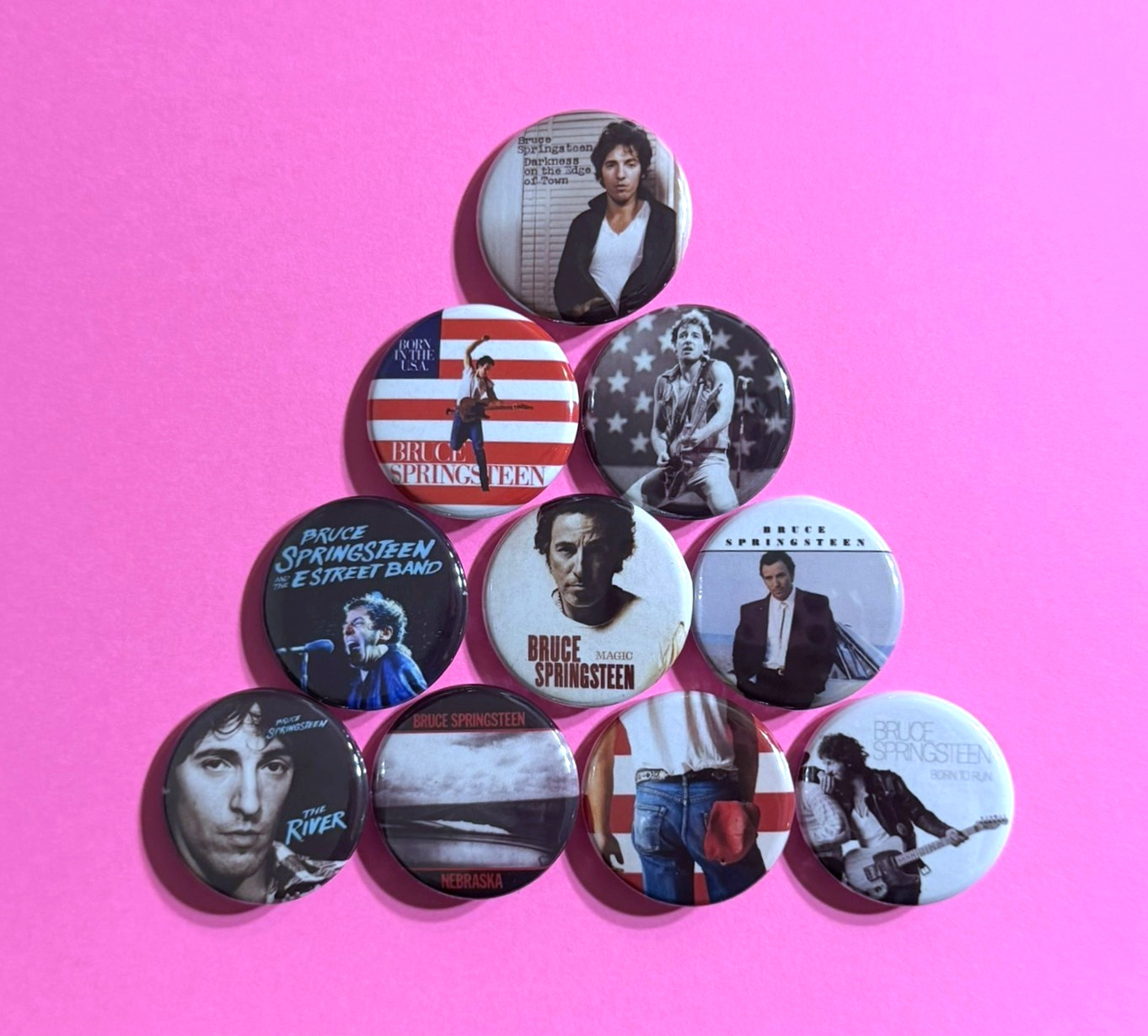 Bruce Springsteen 1.25" Button Pin Lot of (10) Born To Run Born In The USA Rock Bruce Springsteen 1.25" Button Pin Lot of (10) Born To Run Born In The USA Rock