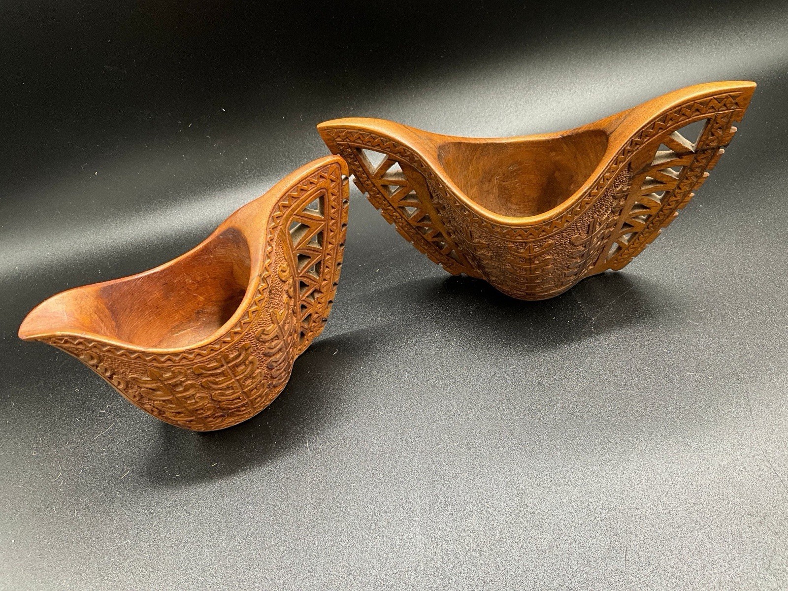 VTG Hand Carved Wood Yugoslavian Balkan Kuksa Wedding Cups VTG Hand Carved Wood Yugoslavian Balkan Kuksa Wedding Cups