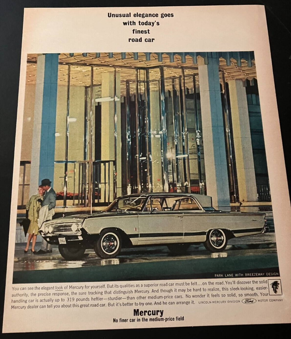 1964 Mercury Park Lane Coupe - Vintage Original Automotive Print Ad / Wall Art 1964 Mercury Park Lane Coupe - Vintage Original Automotive Print Ad / Wall Art