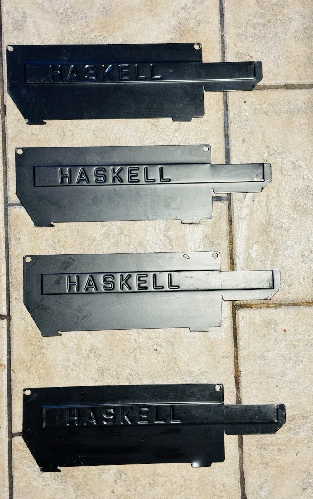 Vintage 4pcs Haskell Metal plaque Vintage 4pcs Haskell Metal plaque