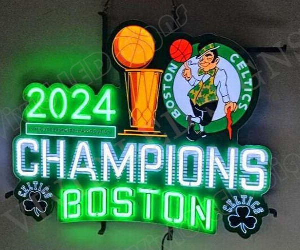 Boston Celtics 2024 Champions 24"Vivid LED Neon Sign Light With Dimmer Boston Celtics 2024 Champions 24"Vivid LED Neon Sign Light With Dimmer