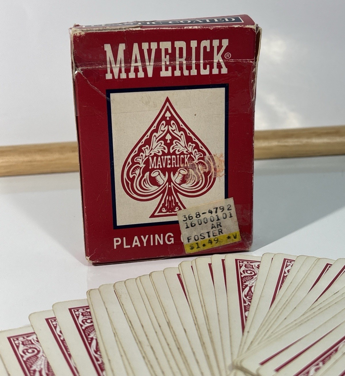 Maverick Playing Cards Red Model No 1205 1990s W HorsePlastic Coated Vintage