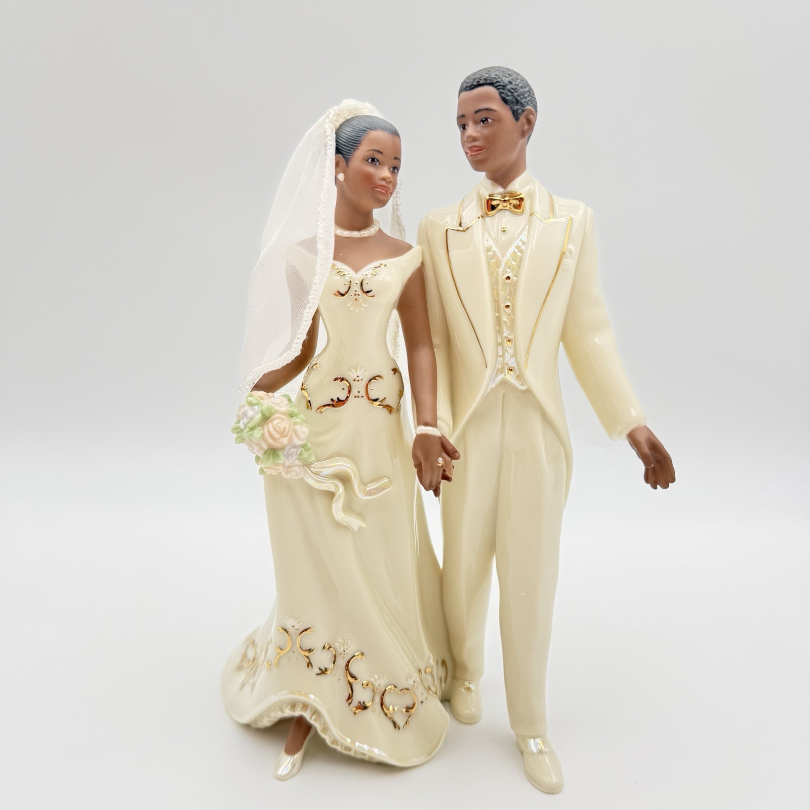 Lenox Just Married African American Bride Groom 9" Figurine Diverse Weddings