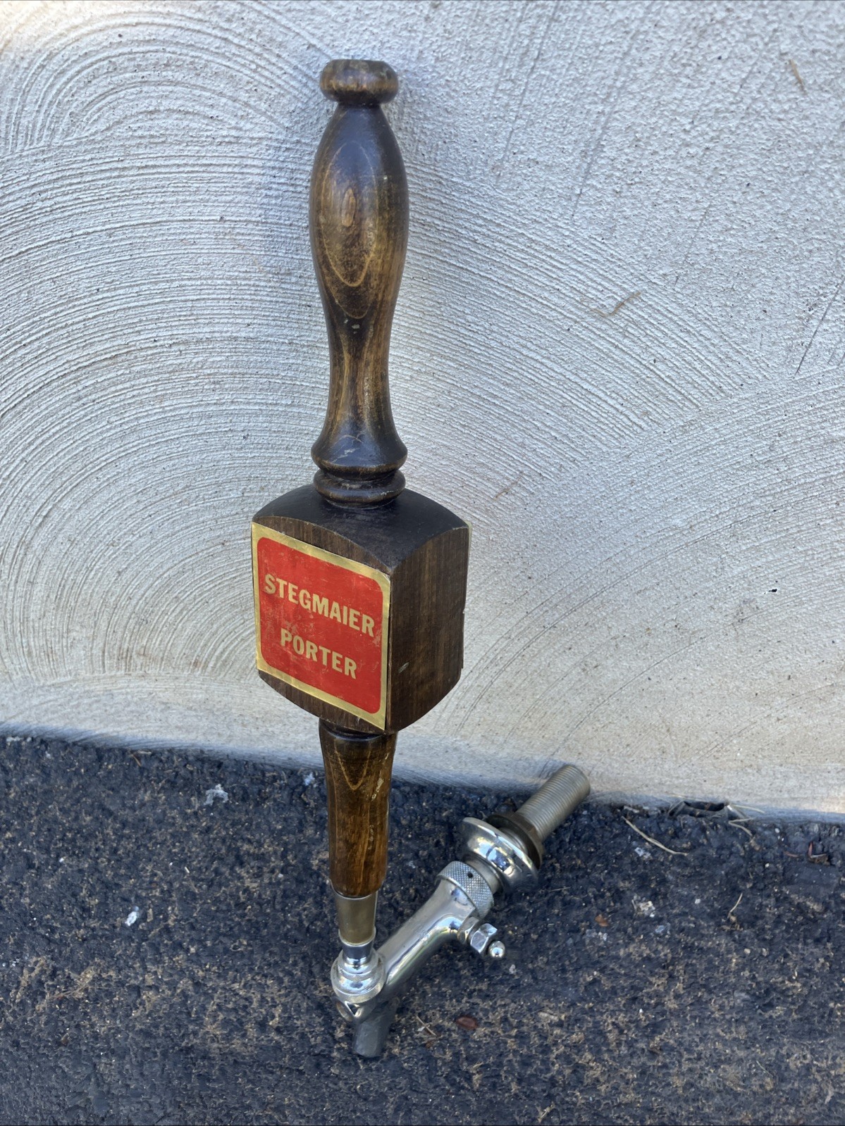 Vintage Stegmaier Porter Beer Tap Handle Wooden 2 Sided Lion Brewery PA Rare VTG Vintage Stegmaier Porter Beer Tap Handle Wooden 2 Sided Lion Brewery PA Rare VTG