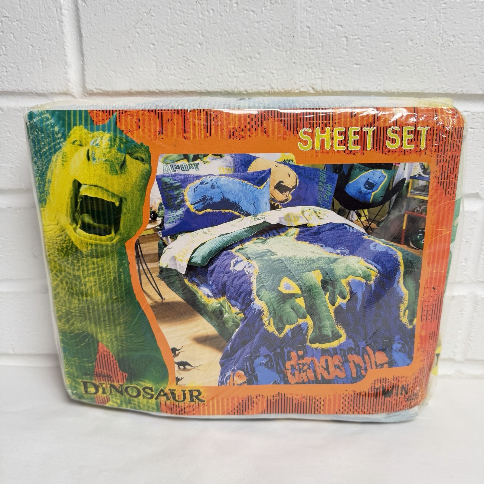 Vintage Disney DINOSAUR Twin Sheet Set SEALED Flat and Fitted Sheet Pillowcase Vintage Disney DINOSAUR Twin Sheet Set SEALED Flat and Fitted Sheet Pillowcase