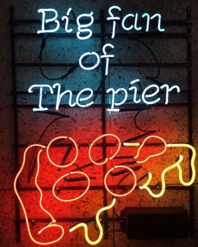 Big Fan Of The Pier Pizza Neon Sign Snack Bar Restaurant Glass Wall Decor 24x20 Big Fan Of The Pier Pizza Neon Sign Snack Bar Restaurant Glass Wall Decor 24x20