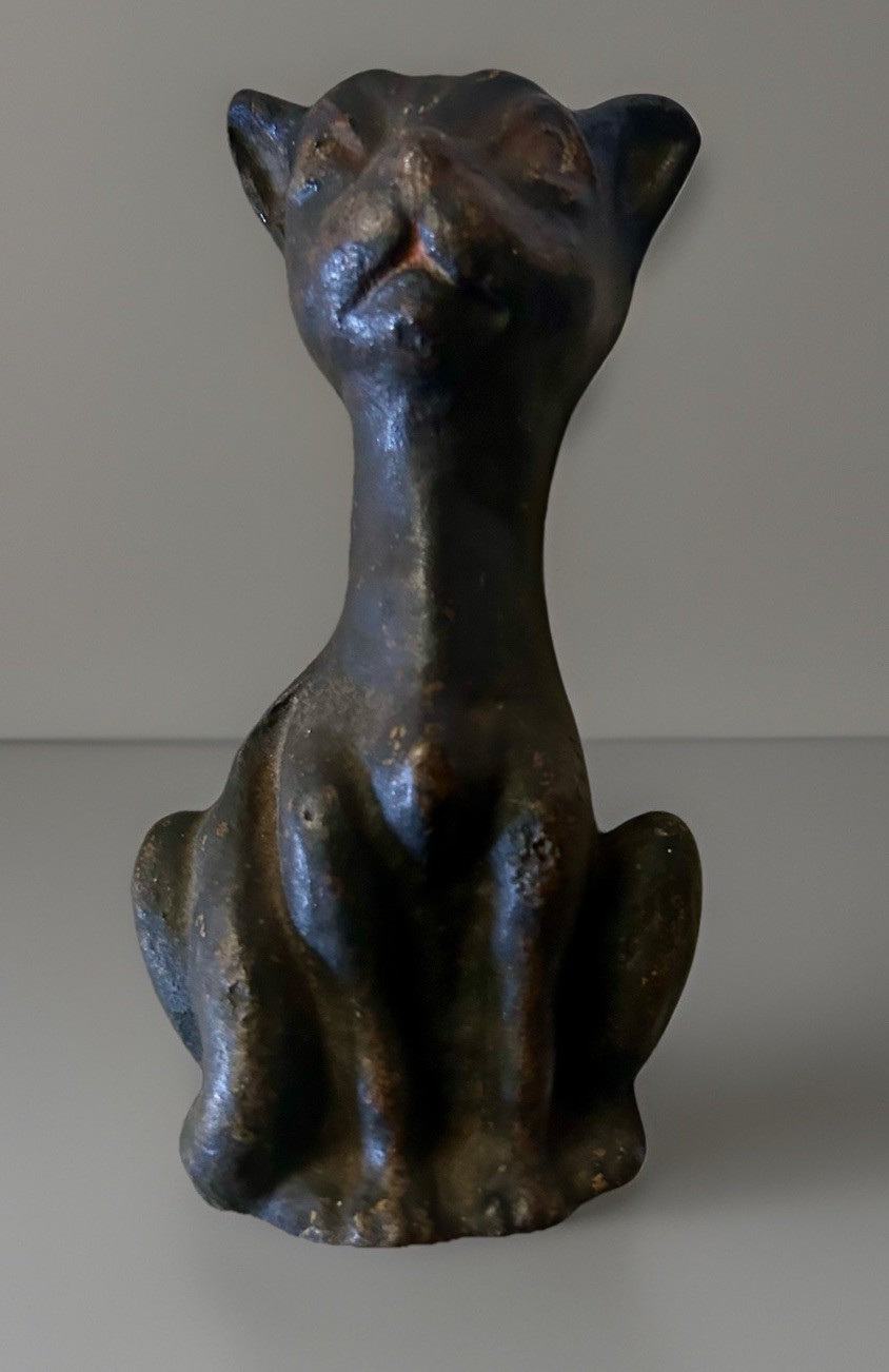 ANTIQUE NATIONAL FOUNDRY BLACK KRAZY CAT CAST IRON DOORSTOP