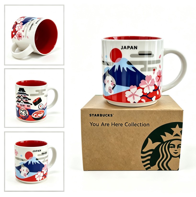 Starbucks Japan Mount Fuji Sakura Ceramic Coffee Mug 14oz You Are HereCollection Starbucks Japan Mount Fuji Sakura Ceramic Coffee Mug 14oz You Are HereCollection