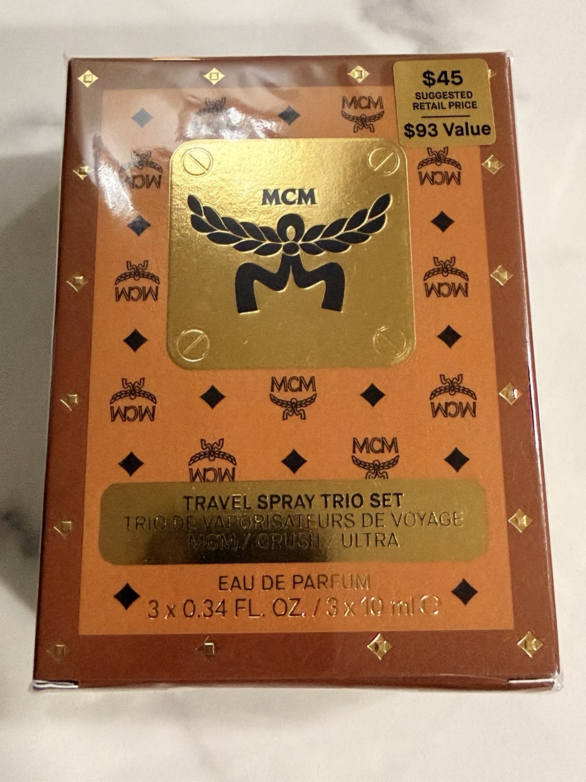 MCM Travel Spray Trio Set Womens 3x10ml Brown New Fragrance Gift Set MCM Travel Spray Trio Set Womens 3x10ml Brown New Fragrance Gift Set
