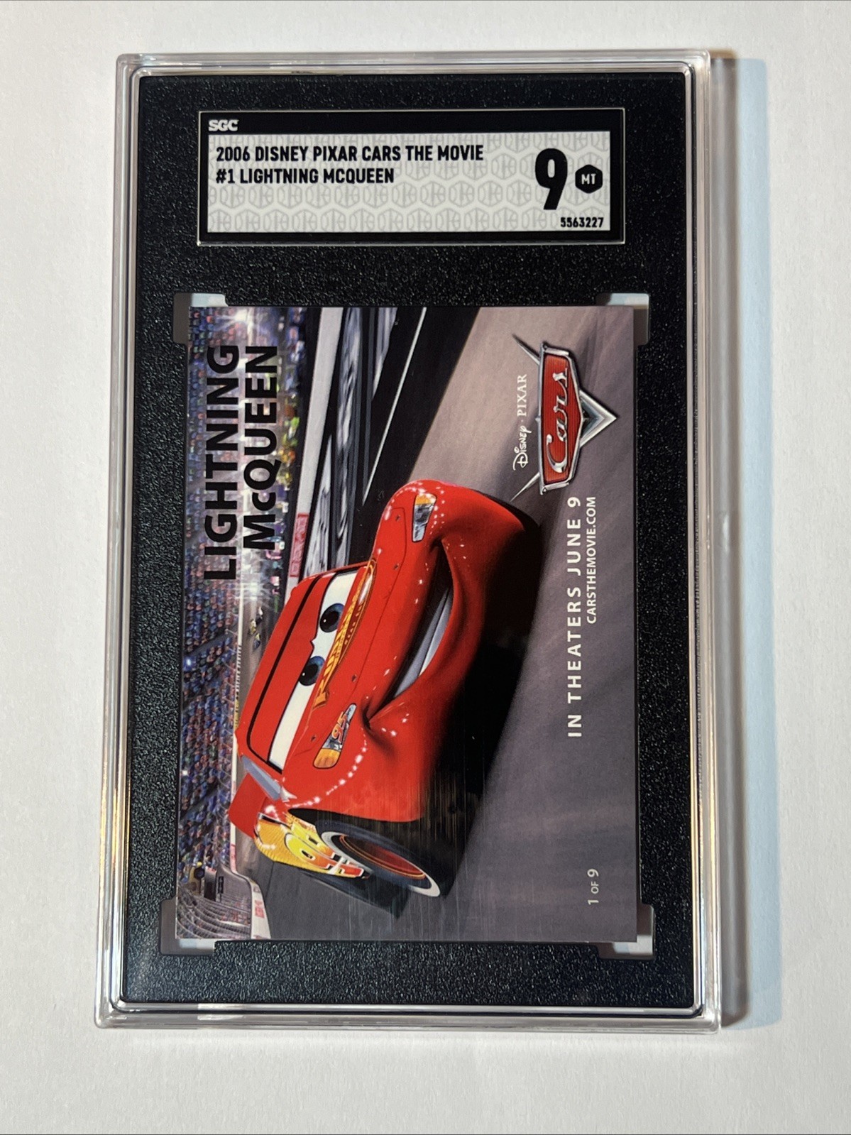 2006 Disney Pixar Cars Promo #1 Lightning McQueen SGC 9 MINT Rookie Card. 2006 Disney Pixar Cars Promo #1 Lightning McQueen SGC 9 MINT Rookie Card.