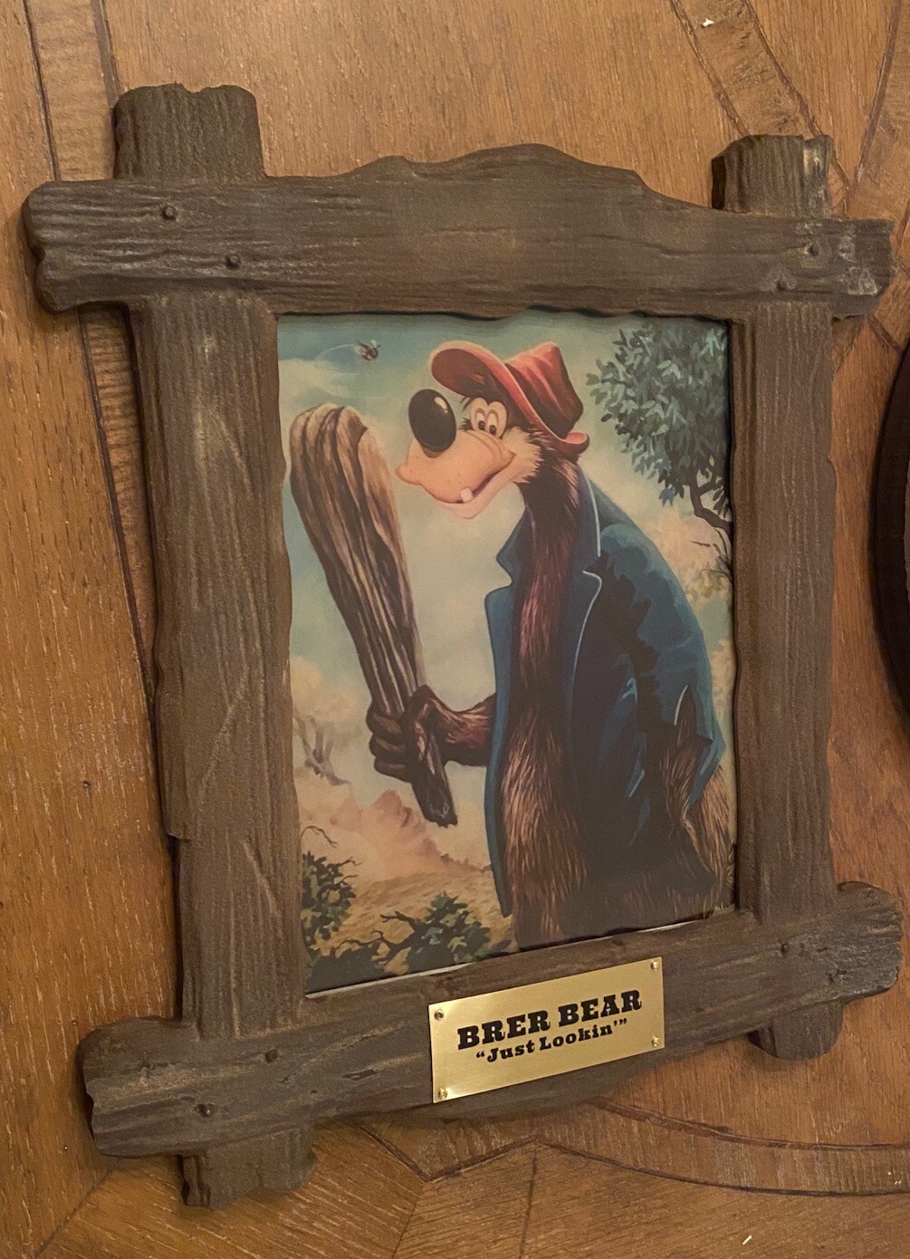 Splash Mountain Ride BRER BEAR Ride Photo Prop Replica Custom Frame Disneyland