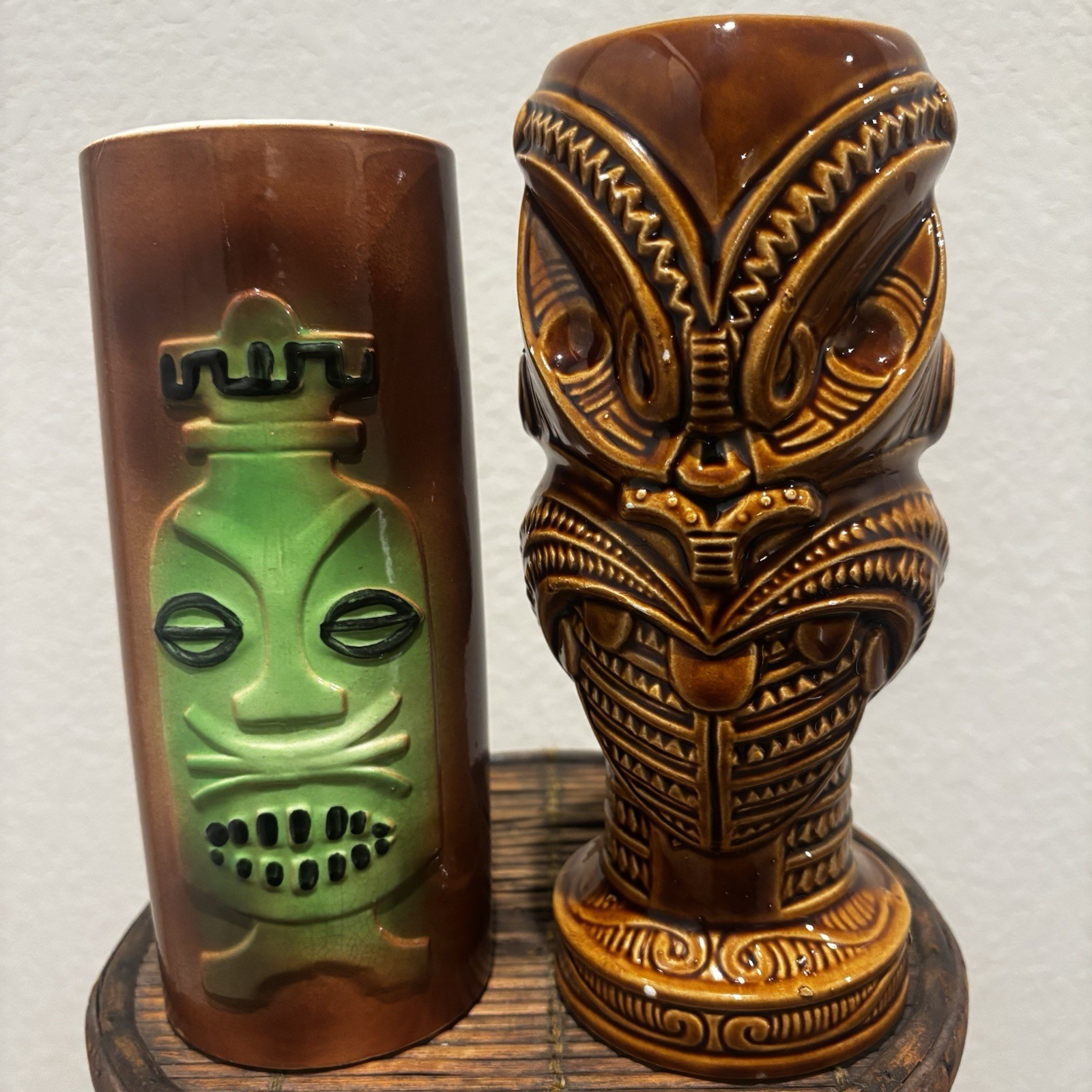 Vintage Fred Roberts Mask Mug And Headhunter Tiki Mug Vintage Fred Roberts Mask Mug And Headhunter Tiki Mug