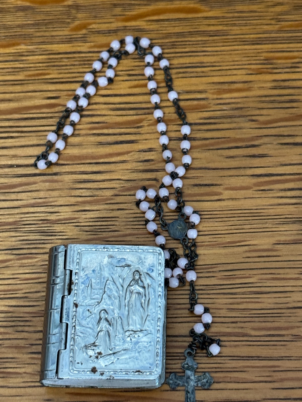 Vintage Marked France Small/Child's Filigree Rosary Necklace Case/Box Vintage Marked France Small/Child's Filigree Rosary Necklace Case/Box