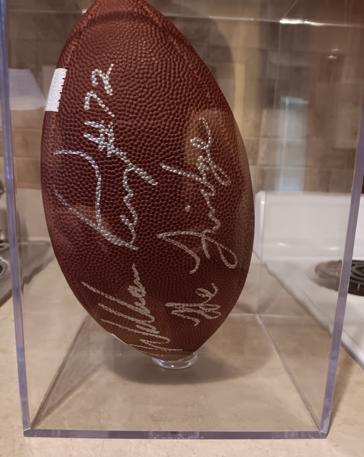 William "The Refrigerator" Perry autographed football with protective case