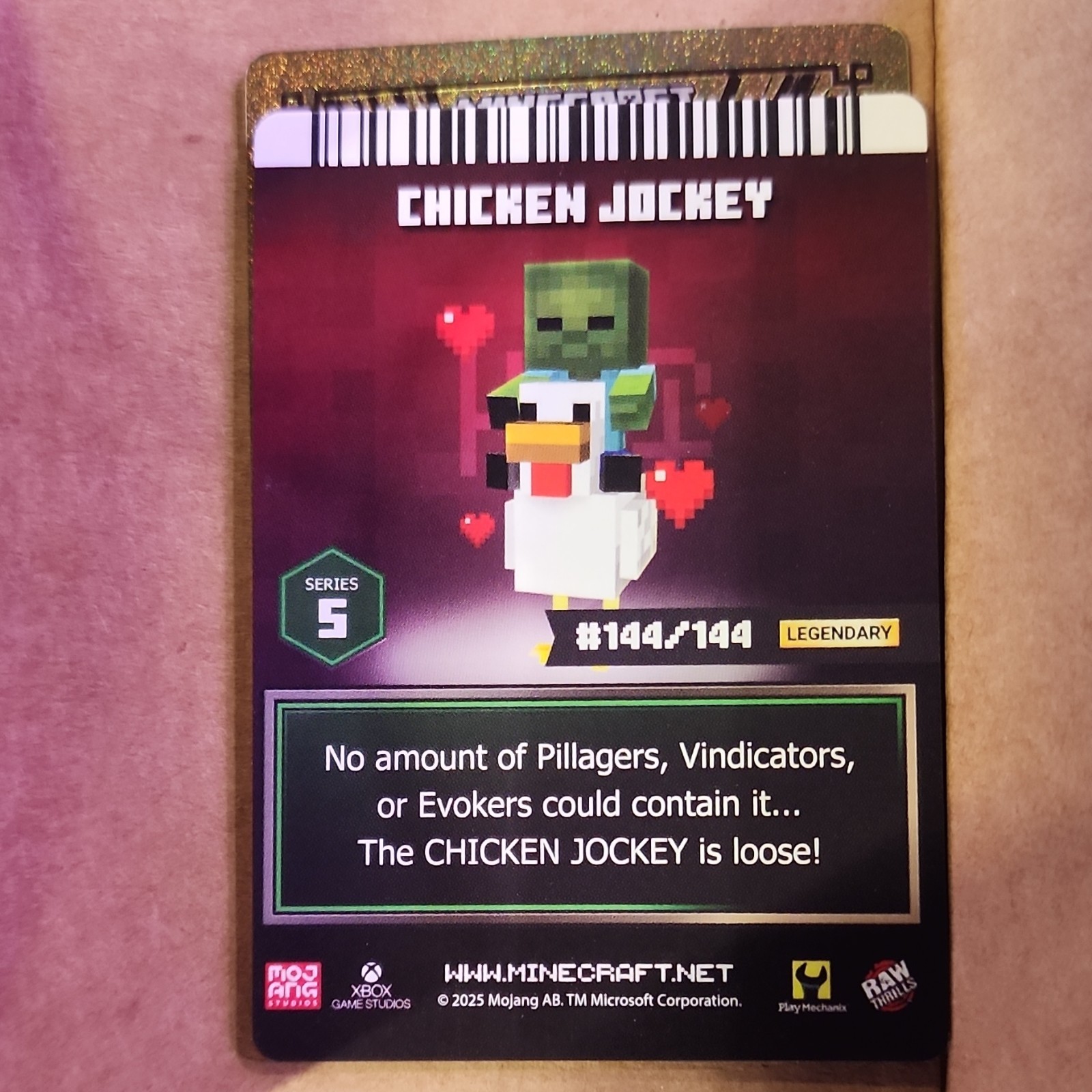 Minecraft Dungeons Legendary Chicken Jockey Trading Card Minecraft Dungeons Legendary Chicken Jockey Trading Card