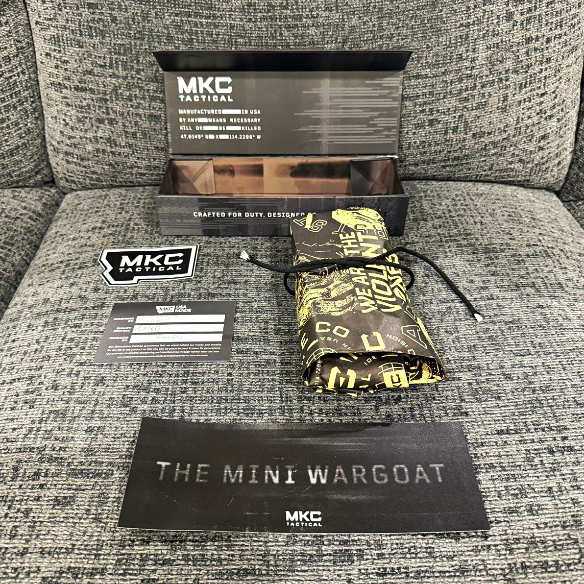 Secret Drop Eberlestock x MKC Tactical Mini Wargoat Knife (Black CPM Magnacut)