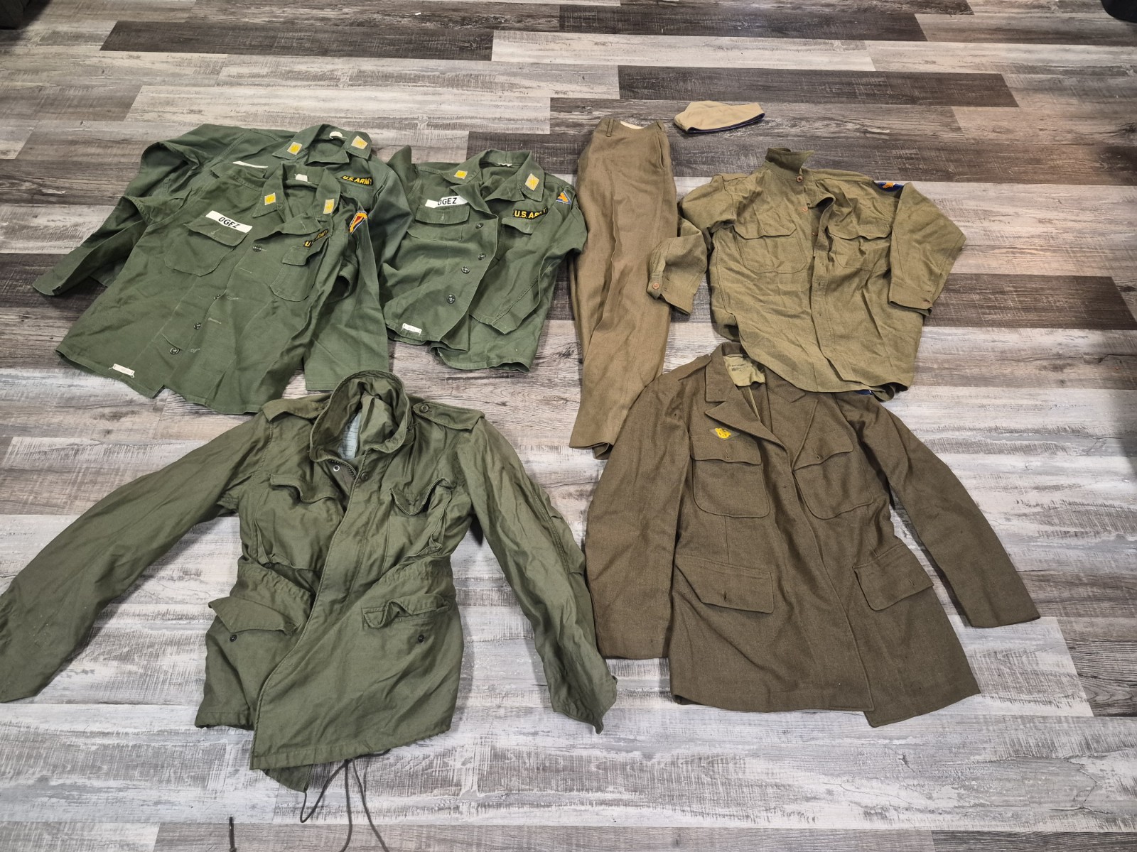 Vintage US Army Vietnam war era cloths lot of 8 pieces Vintage US Army Vietnam war era cloths lot of 8 pieces