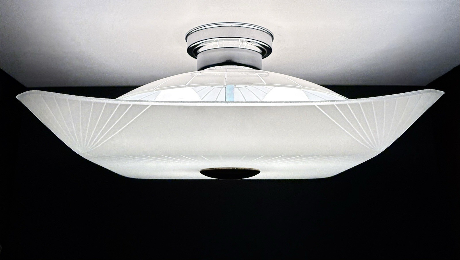Vintage 1950s 60s Mid Century Modern Ceiling Light Fixture HUGE Geometric Burst Vintage 1950s 60s Mid Century Modern Ceiling Light Fixture HUGE Geometric Burst