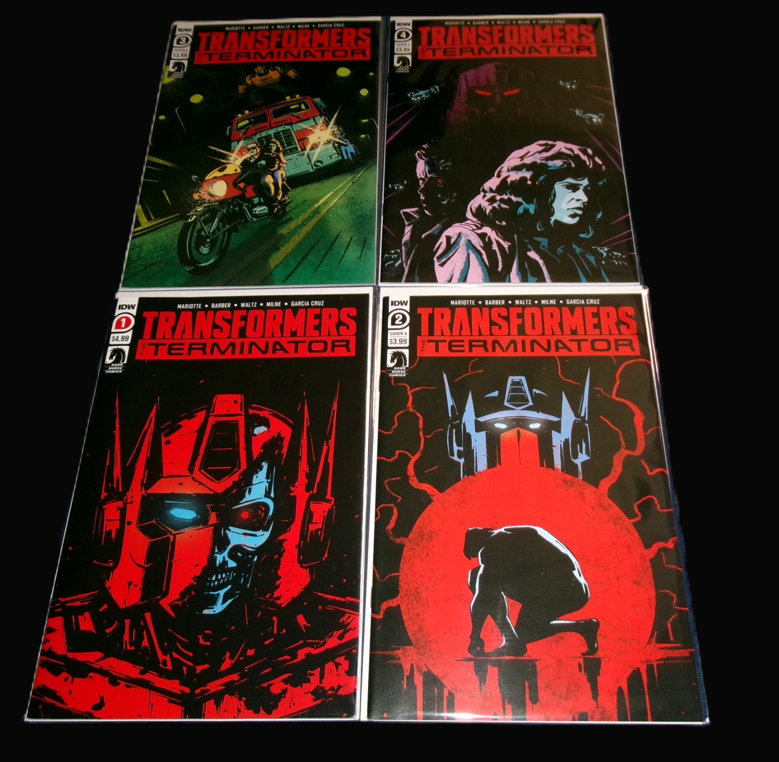 TRANSFORMERS VS THE TERMINATOR #1 2 3 4 COMPLETE SET IDW 2020 1ST PRINT NM- TRANSFORMERS VS THE TERMINATOR #1 2 3 4 COMPLETE SET IDW 2020 1ST PRINT NM-