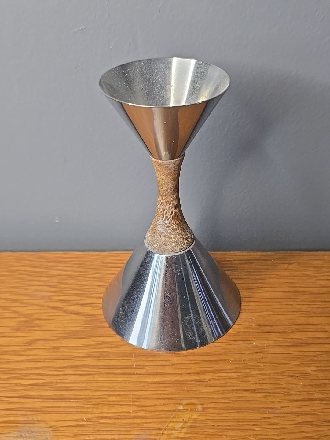 Vintage MCM Arthur Salm AS Sweden Teak Stainless 4.5" Tall Bell Scandinavian