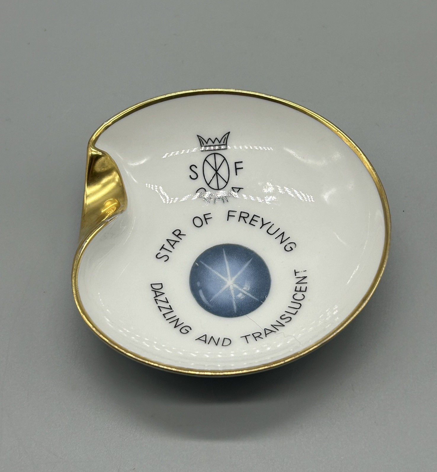 Vintage Tirschenreuth Star of Freyung Sapphire Jewelry Store Ad Ashtray Dish