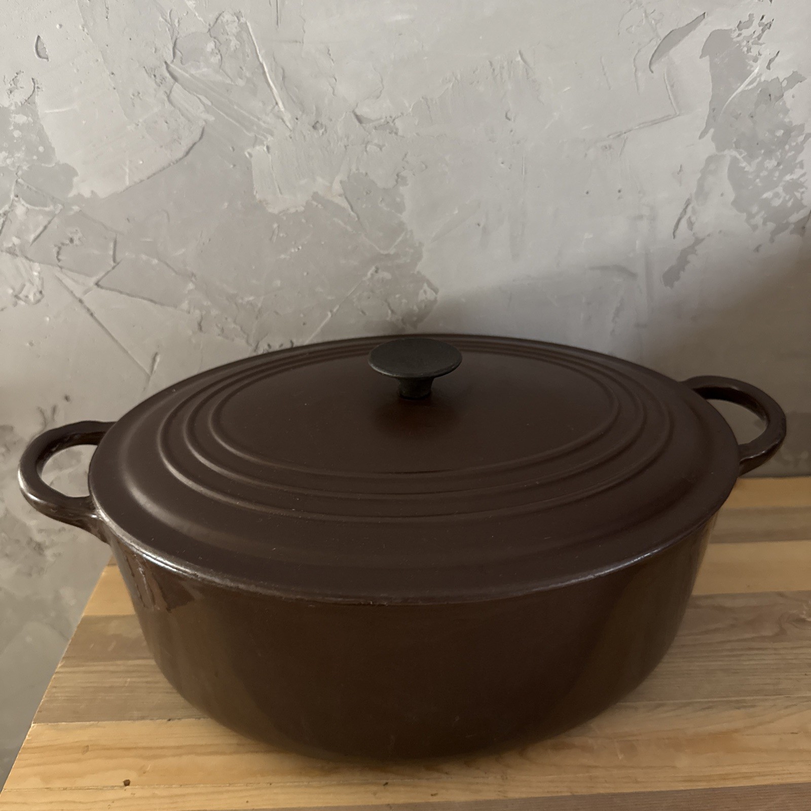 RARE Vintage LE CREUSET Oval Dutch Oven 4.7 Liter/5 Qt, Stamped “E" 1960’s/70’s