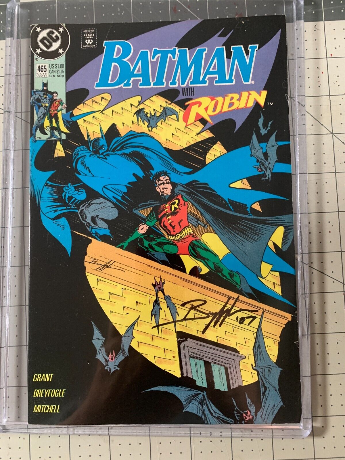 BATMAN #465 DC \'91 Iconic Batman and Tim Drake Robin Cover Norm Breyfogle Signed