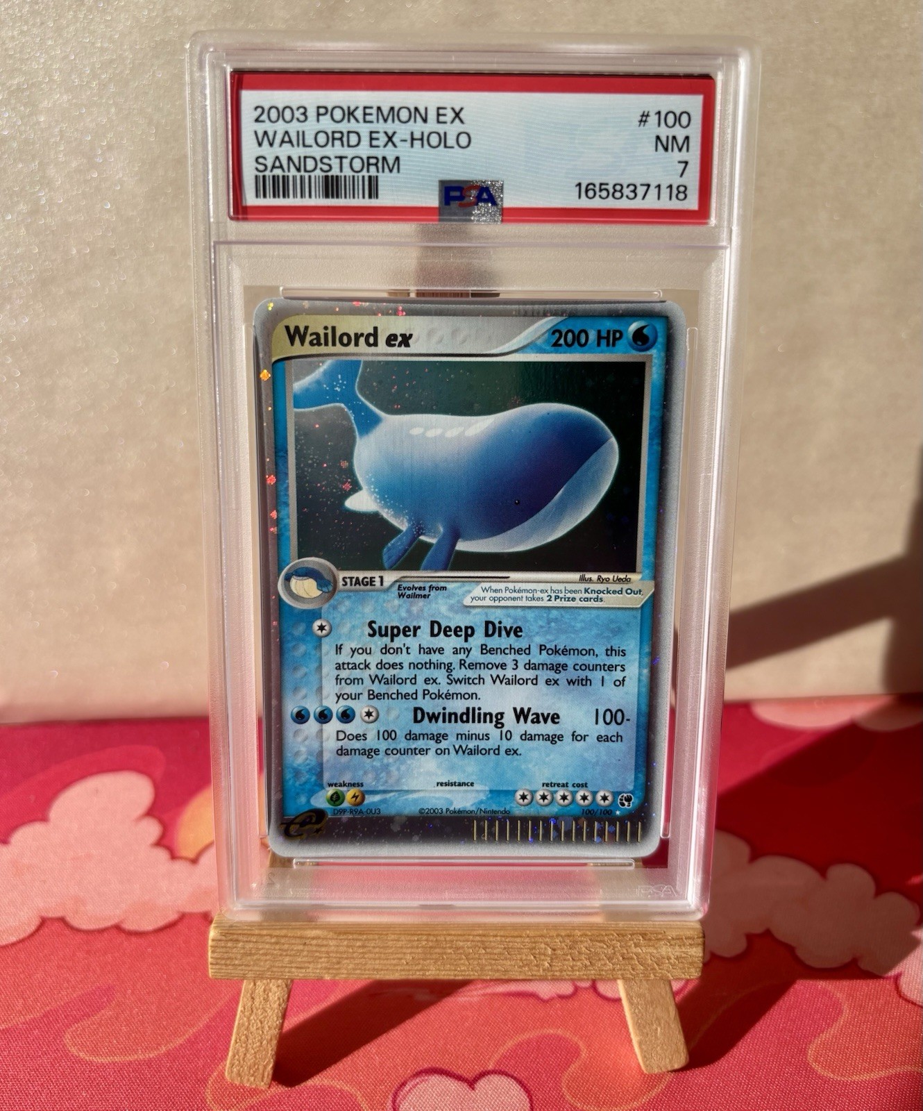 2003 Pokemon EX Sandstorm Wailord ex Holo #100 Ultra Rare PSA 7 Double Swirl ✨
