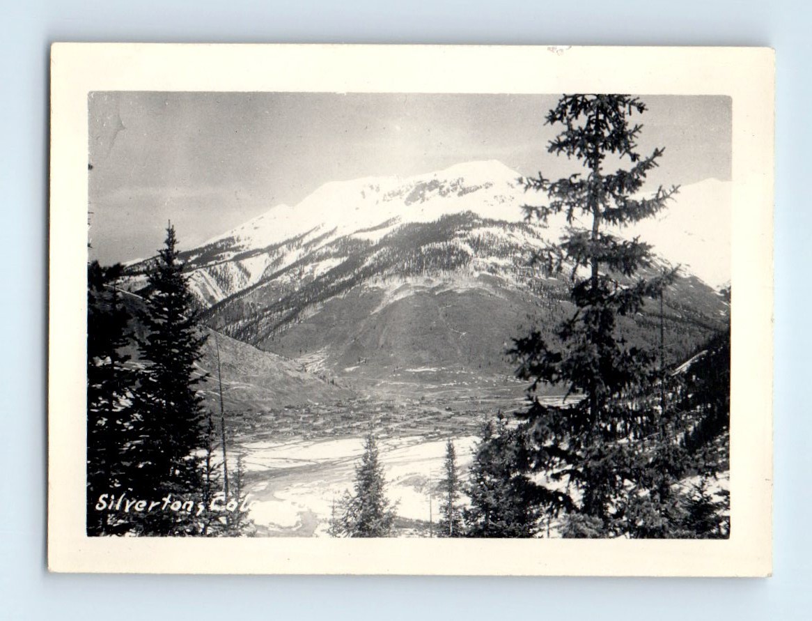 Old Vintage Photo SILVERTON COLORADO MOUNTAIN LANDSCAPE SNOW SOUVENIR PIC