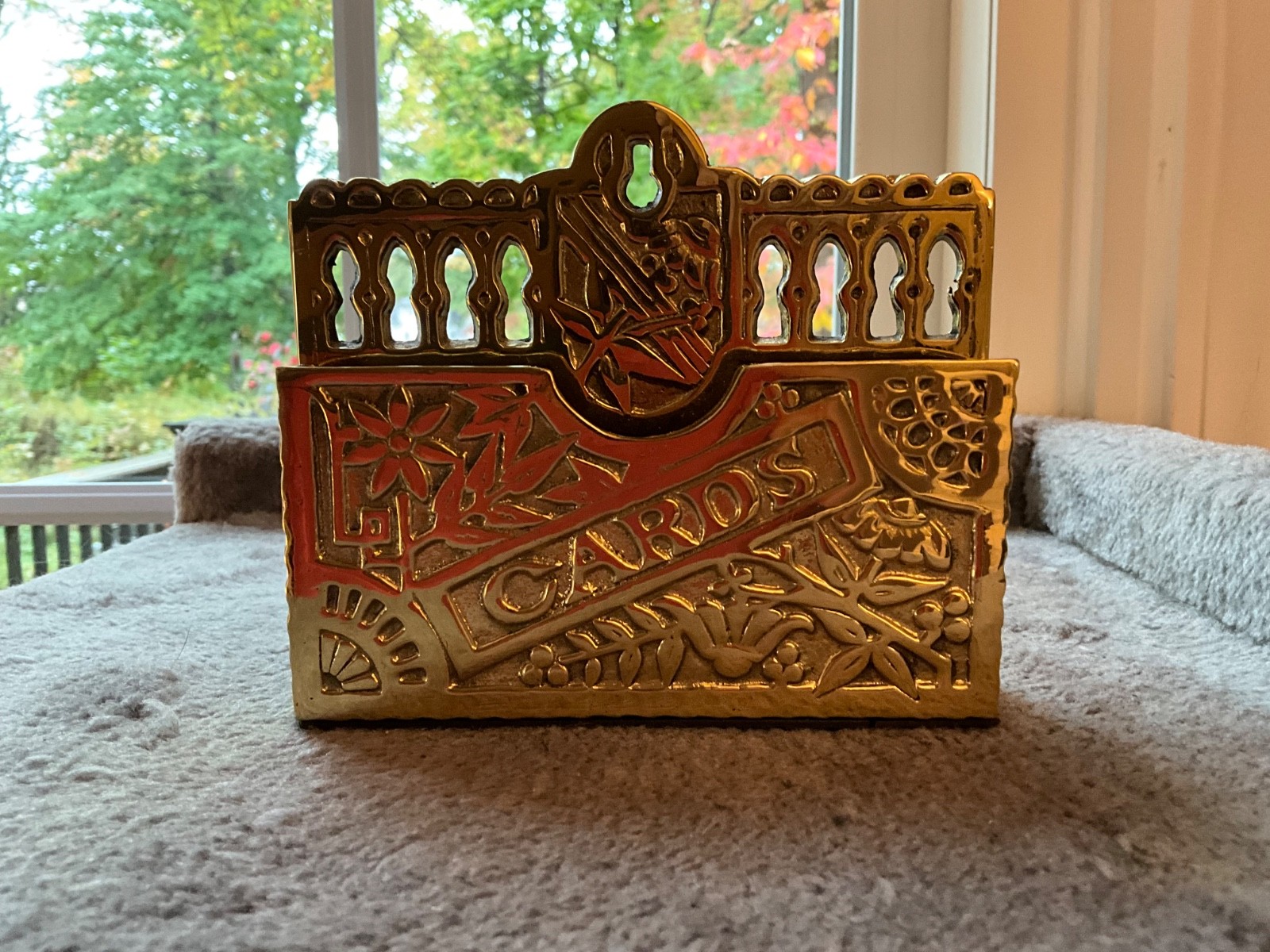 Rare Antique Victorian Solid Brass Card Holder From Funeral Home Rare Antique Victorian Solid Brass Card Holder From Funeral Home