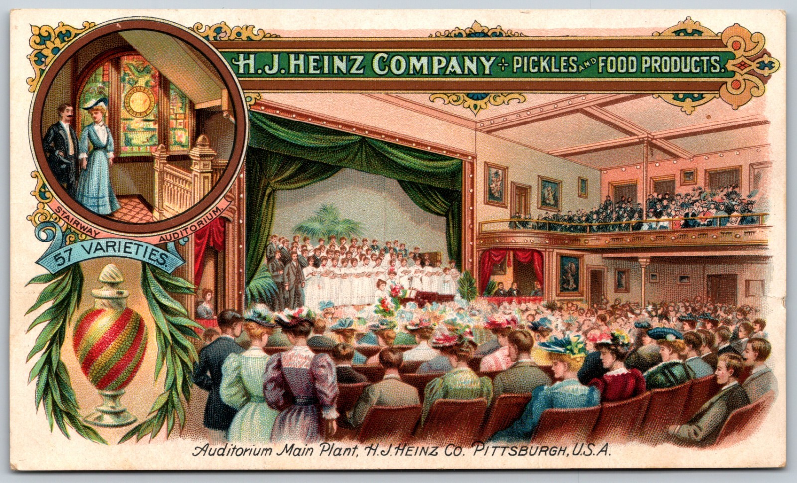 Auditorium Main Plant HJ Heinz Company Pittsburgh PA RARE ANTIQUE Postcard 9101 Auditorium Main Plant HJ Heinz Company Pittsburgh PA RARE ANTIQUE Postcard 9101