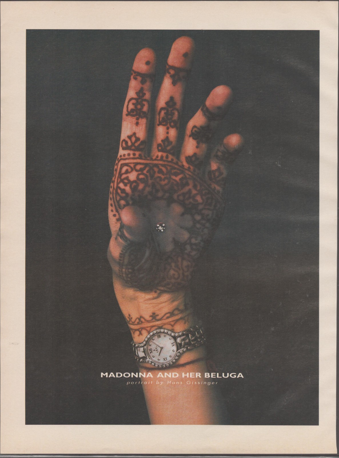 Vintage 1998 Ebel Beluga Madonna Celebrity Print Advertisement — Original Ad