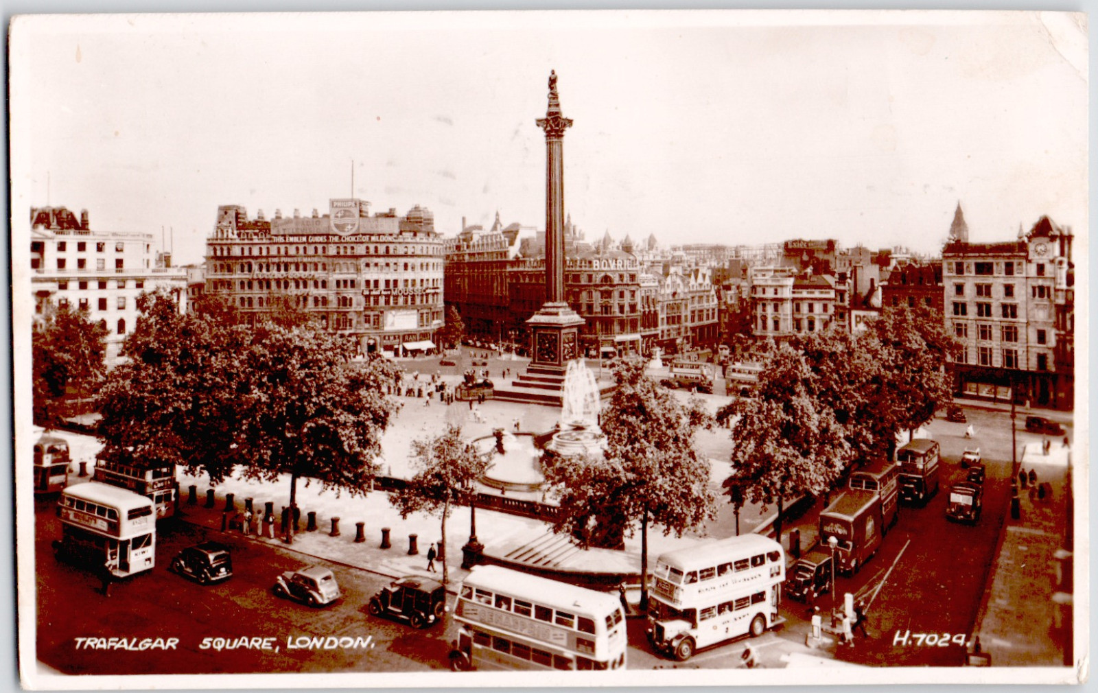 UK England London Trafalgar Square Central Monument Traffic RPPC 1930s UK England London Trafalgar Square Central Monument Traffic RPPC 1930s