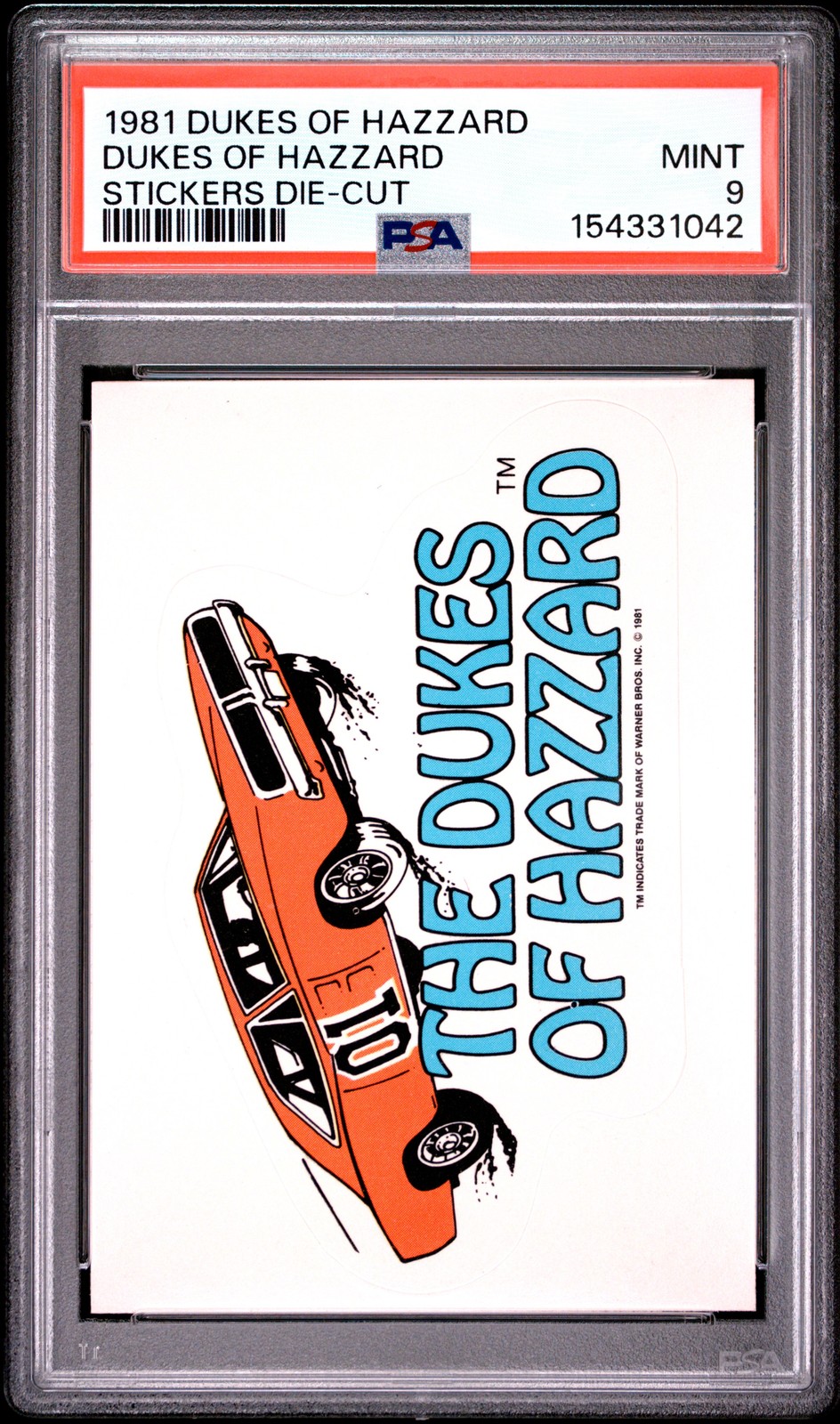 1981 Dukes Of Hazzard Dukes Of Hazzard Stickers Die-Cut PSA 9