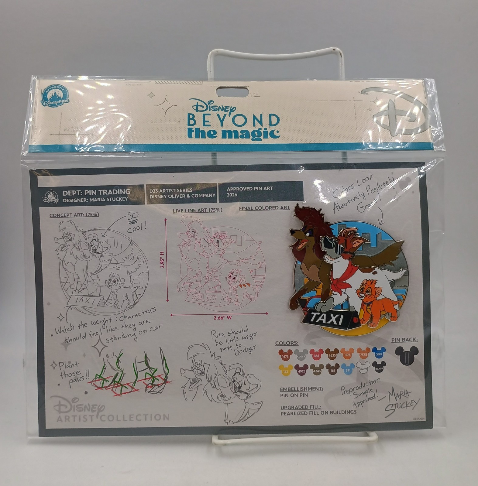 2026 D23 Disney Beyond The Magic OLIVER & COMPANY Ltd. Ed. Pin & Concept Art NIP
