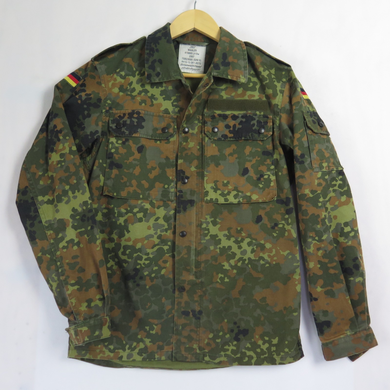 Deu Wahler German Camo Shirt Men's Chest 41 GrNr6 Olive Gold Field Jacket 2007