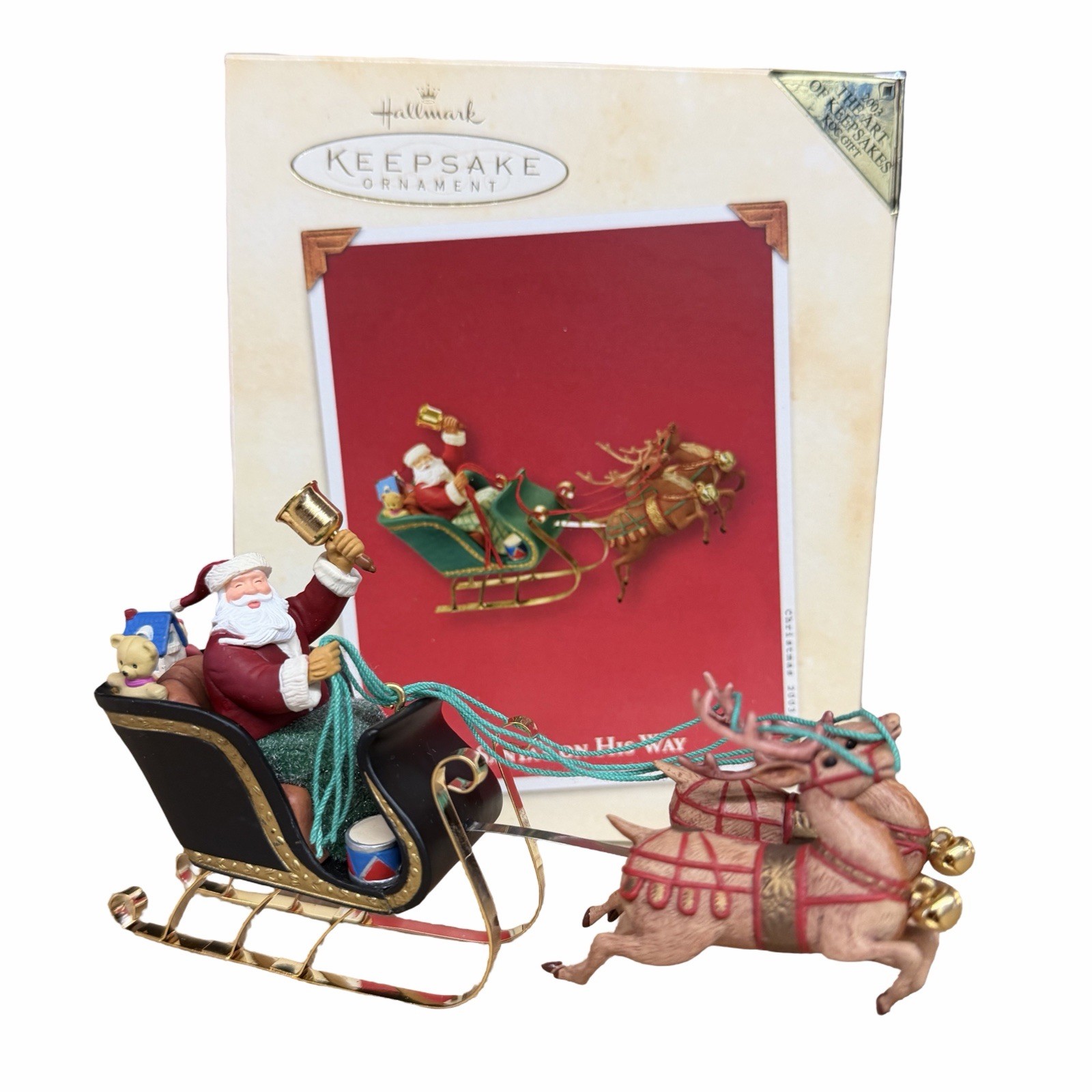 2003 Hallmark Santa's on His Way Repaint Ornament -The Art Of Keepsake KOC Gift 2003 Hallmark Santa's on His Way Repaint Ornament -The Art Of Keepsake KOC Gift