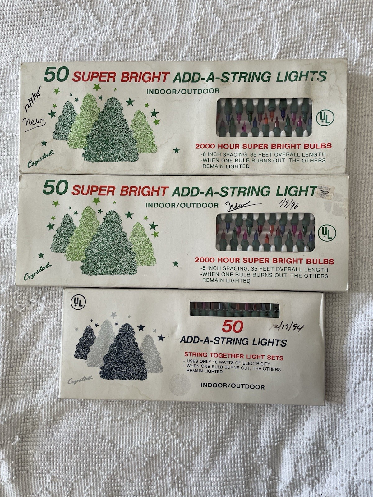 3 Unused Vtg Leco Elec Co 50 Crystal Christmas Lights Mixed Color Indoor/Outdoor 3 Unused Vtg Leco Elec Co 50 Crystal Christmas Lights Mixed Color Indoor/Outdoor