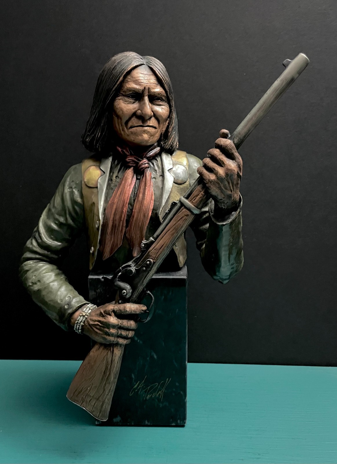 Legends Pardell Native American Apache Indian Geronimo Shaman Bronze Sculpture Legends Pardell Native American Apache Indian Geronimo Shaman Bronze Sculpture