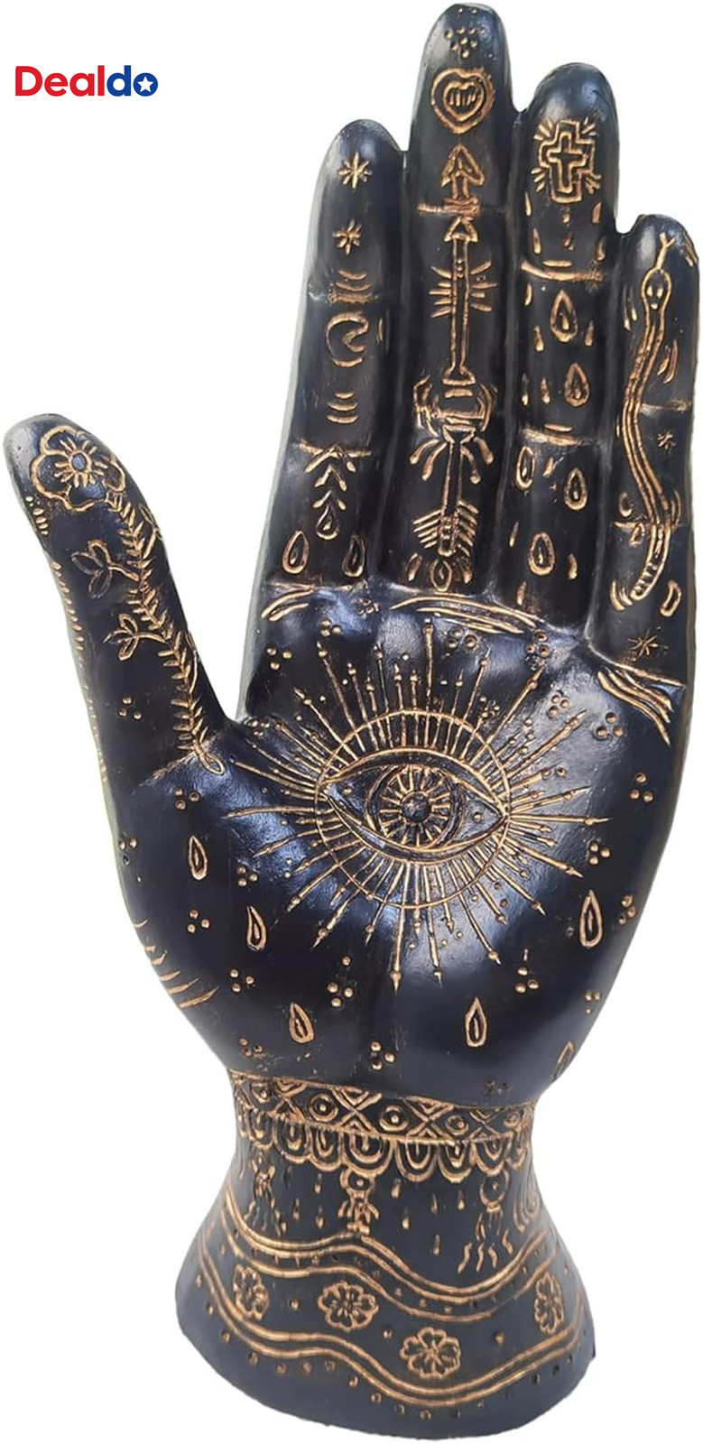Palmistry Hand Resin Statue Palm Reading Gothic Mystical Decor Black Palmistry Hand Resin Statue Palm Reading Gothic Mystical Decor Black