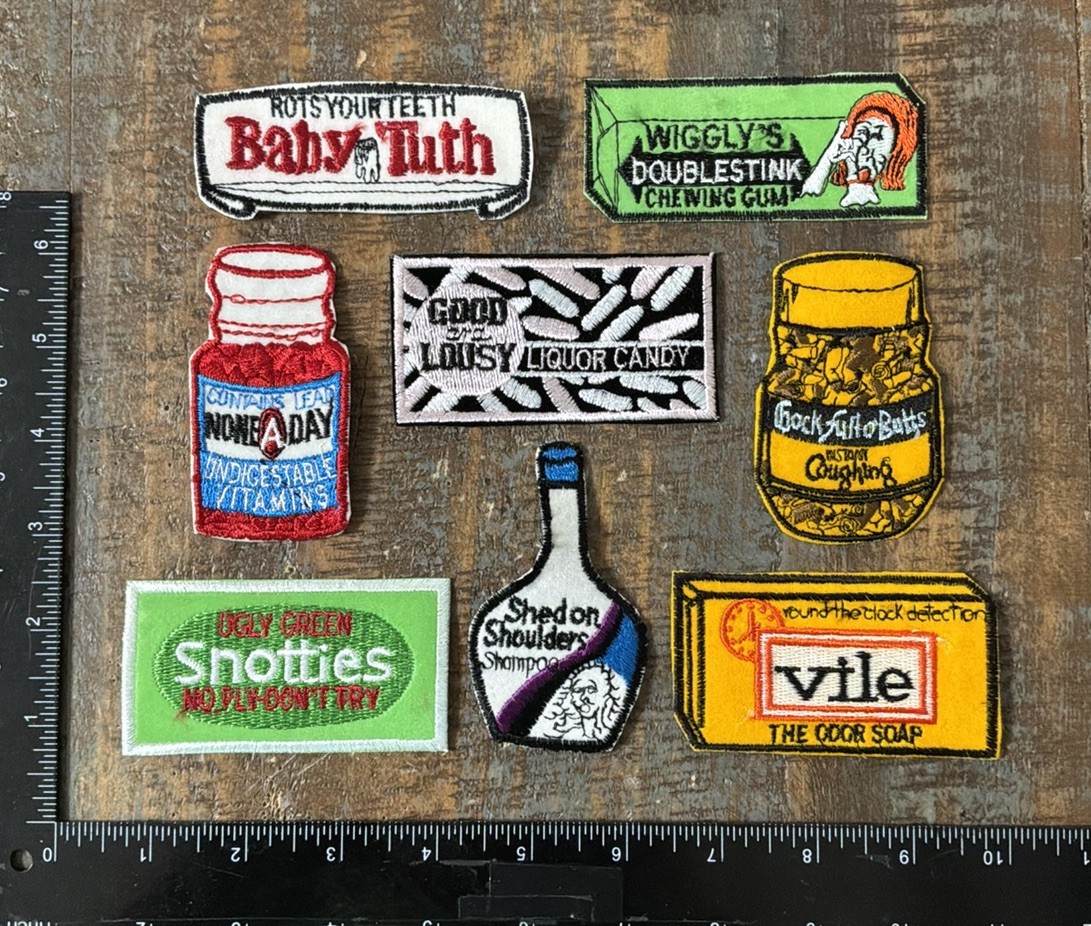 Vintage Lot Funny Humor Hippie Retro Novelty Iron-On Patches NOS 1970s Vintage Lot Funny Humor Hippie Retro Novelty Iron-On Patches NOS 1970s