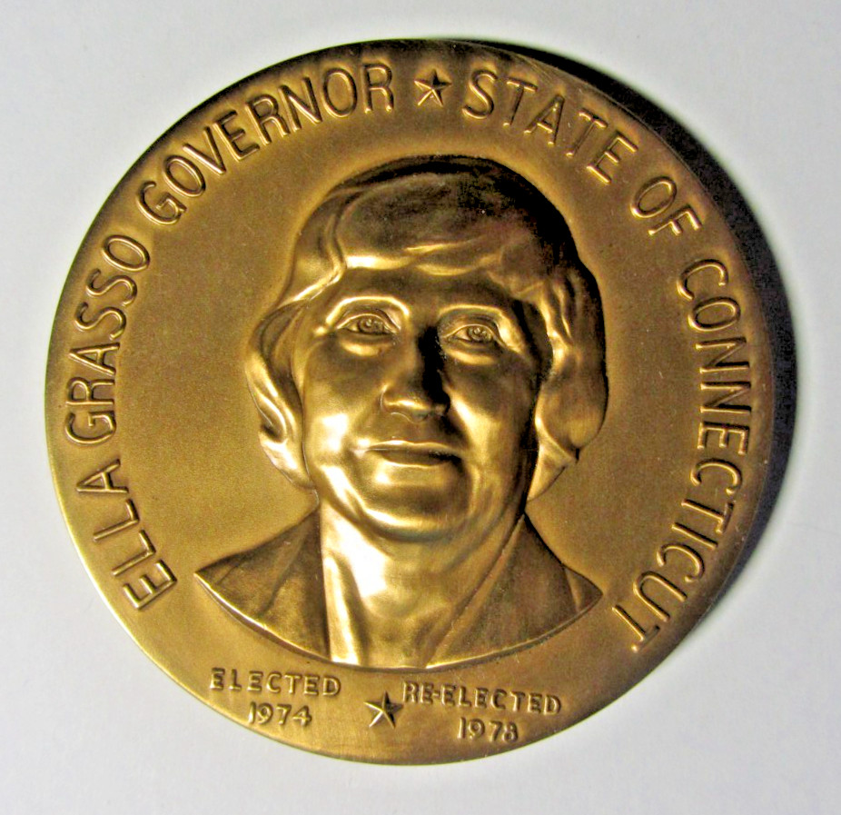Vintage Ella Grasso Connecticut Governor Bronze Medal 1974-1978 Capitol Vintage Ella Grasso Connecticut Governor Bronze Medal 1974-1978 Capitol