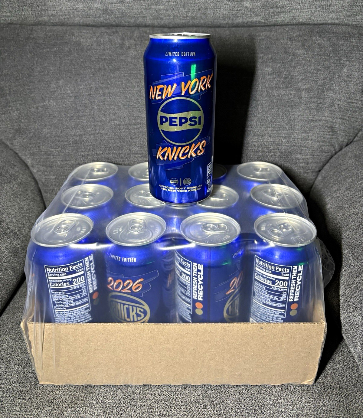 One Full Case Of The Brand New 2026 New York Knicks/Pepsi Collaboration Cans One Full Case Of The Brand New 2026 New York Knicks/Pepsi Collaboration Cans