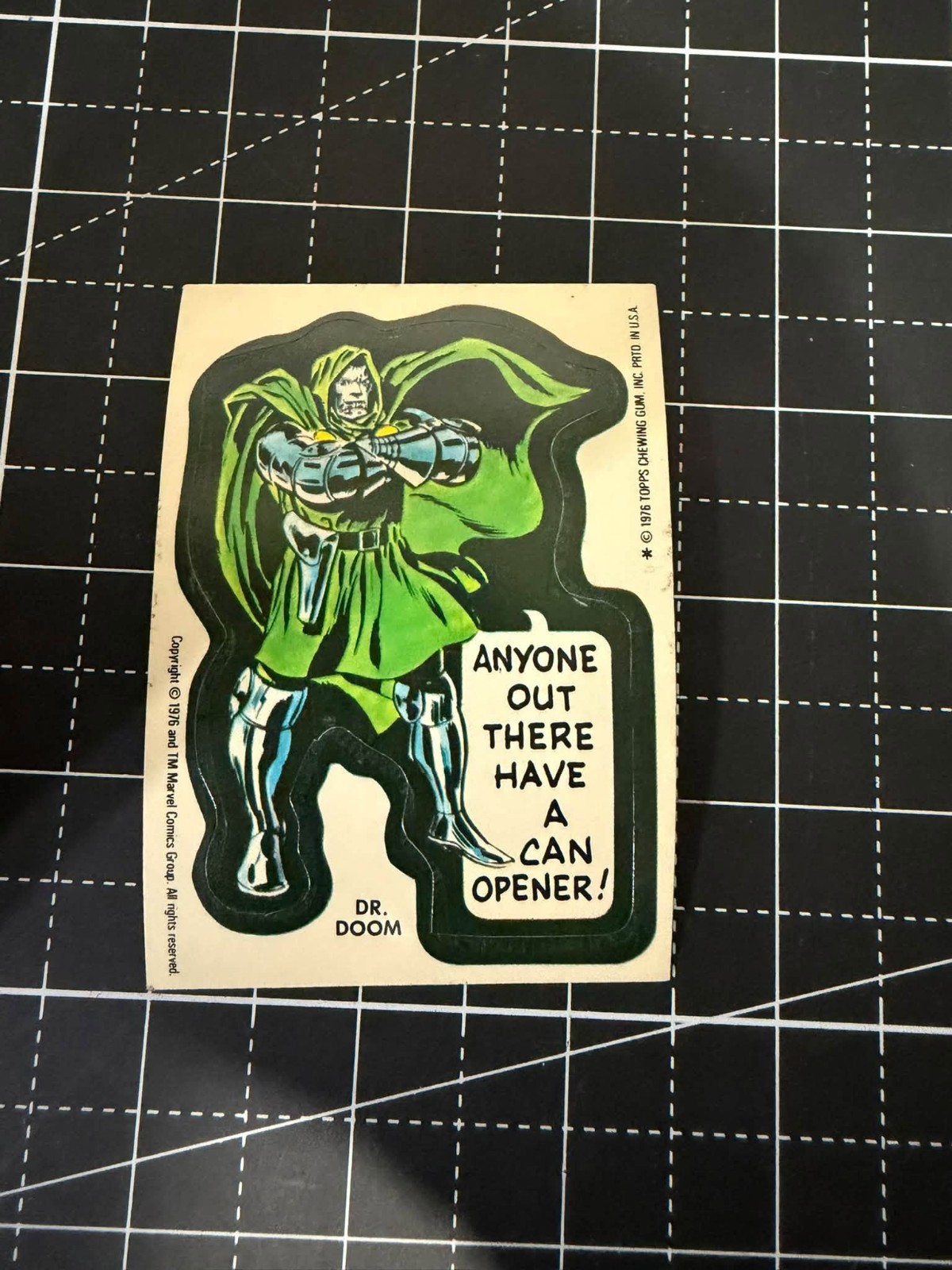 Vintage 1976 Topps Marvel Comic Book Heroes Sticker  - Doctor Doom