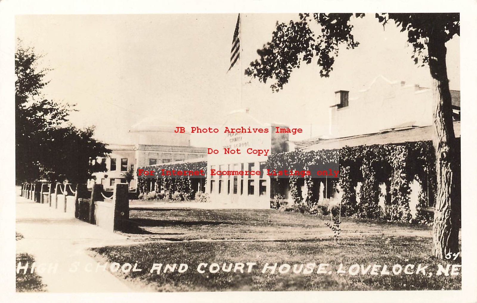 NV, Lovelock, Nevada, RPPC, High School, Court House, 1938 PM, Photo No 54 NV, Lovelock, Nevada, RPPC, High School, Court House, 1938 PM, Photo No 54