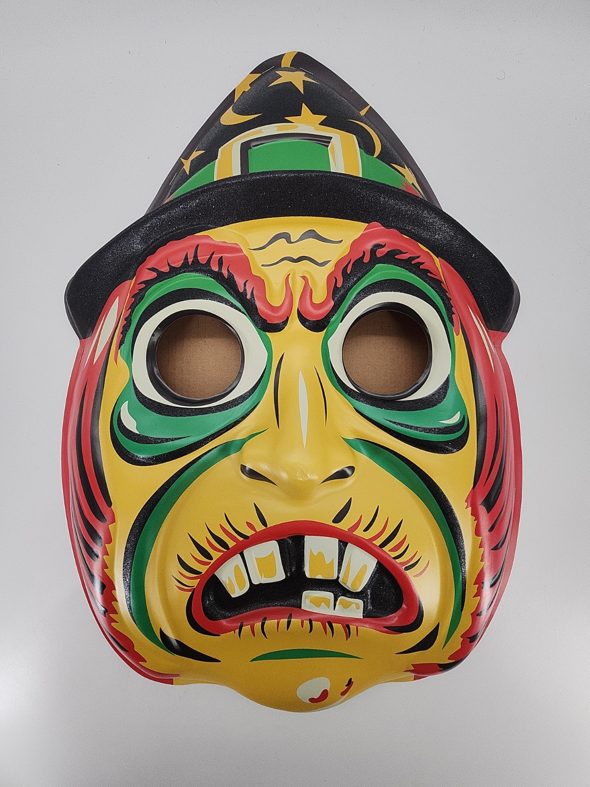 Retro A Go-Go Ben Cooper Ghoulsville Green Witch Vacuform Plastic Mask Decor