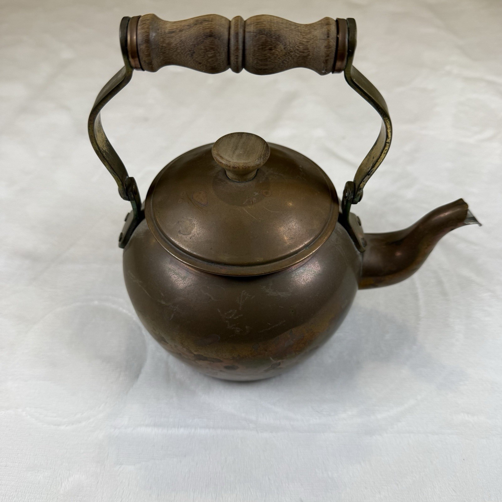 Vintage Tagus R50 Copper Tea Kettle Portugal Wood Handle Rustic Patina Vintage Tagus R50 Copper Tea Kettle Portugal Wood Handle Rustic Patina
