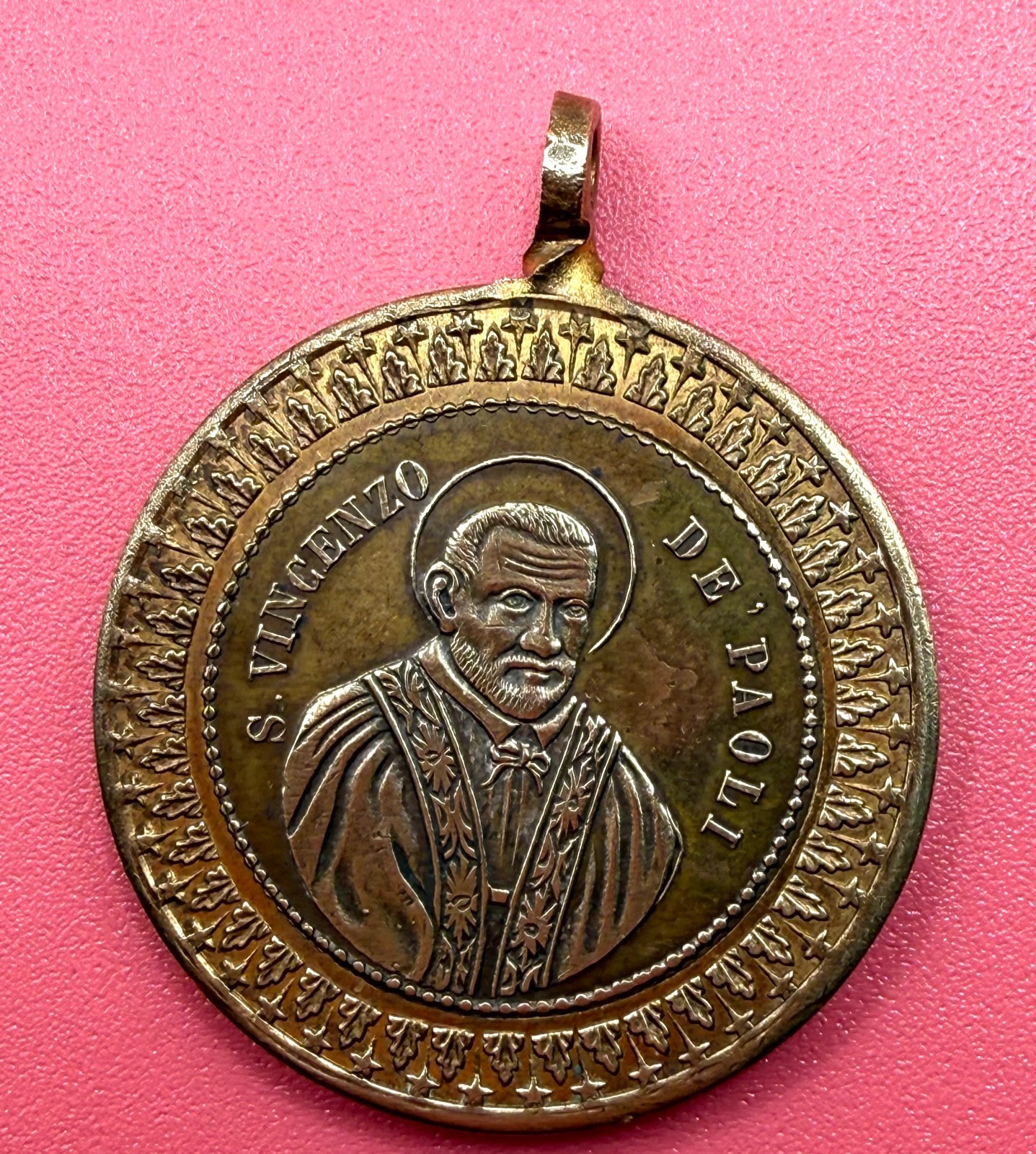 Vintage Saint Vincent De Paul Pope Pius IX Religious Catholic Medal Roma Vintage Saint Vincent De Paul Pope Pius IX Religious Catholic Medal Roma