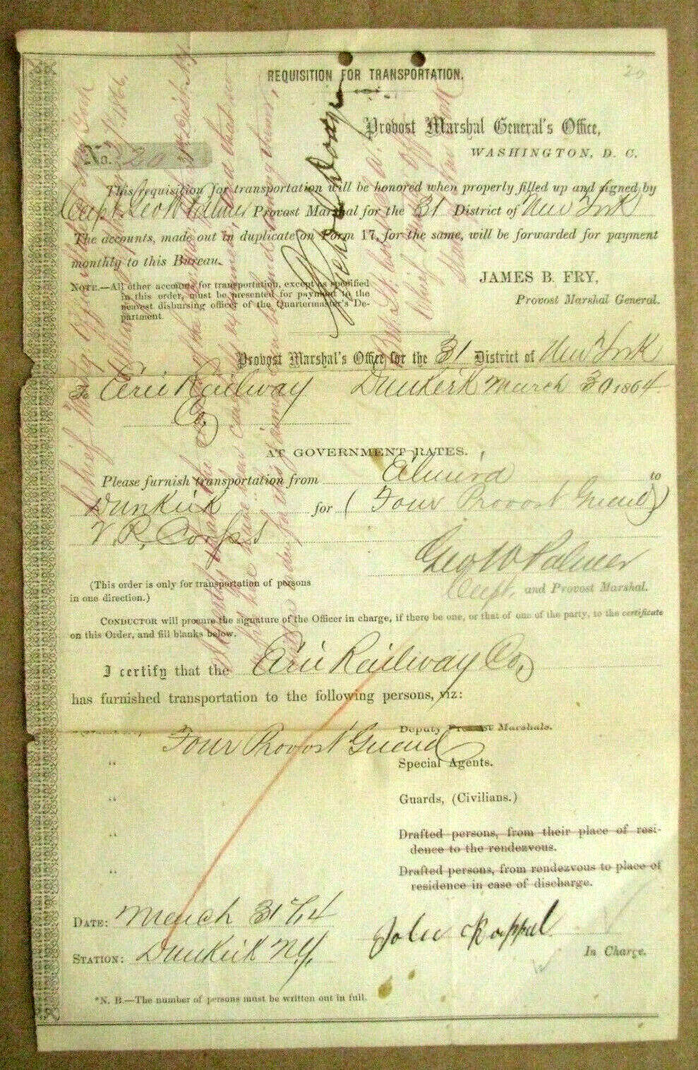 CIVIL WAR COLONEL RICHARD DODGE SIGNED VOUCHER CIVIL WAR COLONEL RICHARD DODGE SIGNED VOUCHER