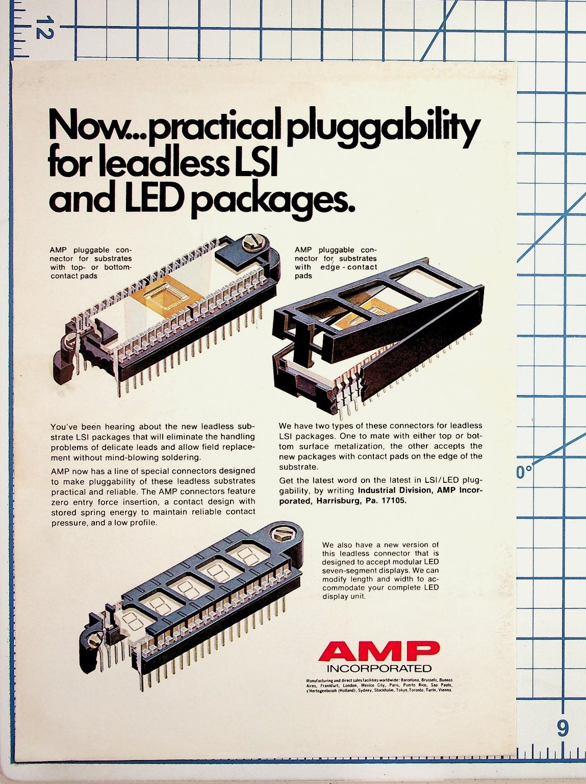 Vintage AMP LSI LED Package Connector Ad Electronics Ephemera Harrisburg PA Vintage AMP LSI LED Package Connector Ad Electronics Ephemera Harrisburg PA